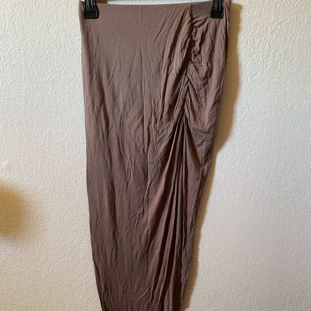 Asymmetrical high slit skirt